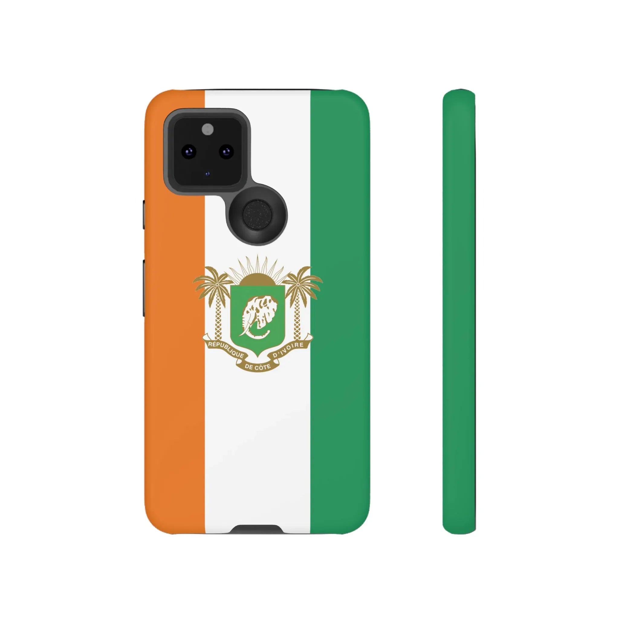 Ivory Coast Flag Tough Phone Case — Orange White Green Shield Crest - DiwaKi