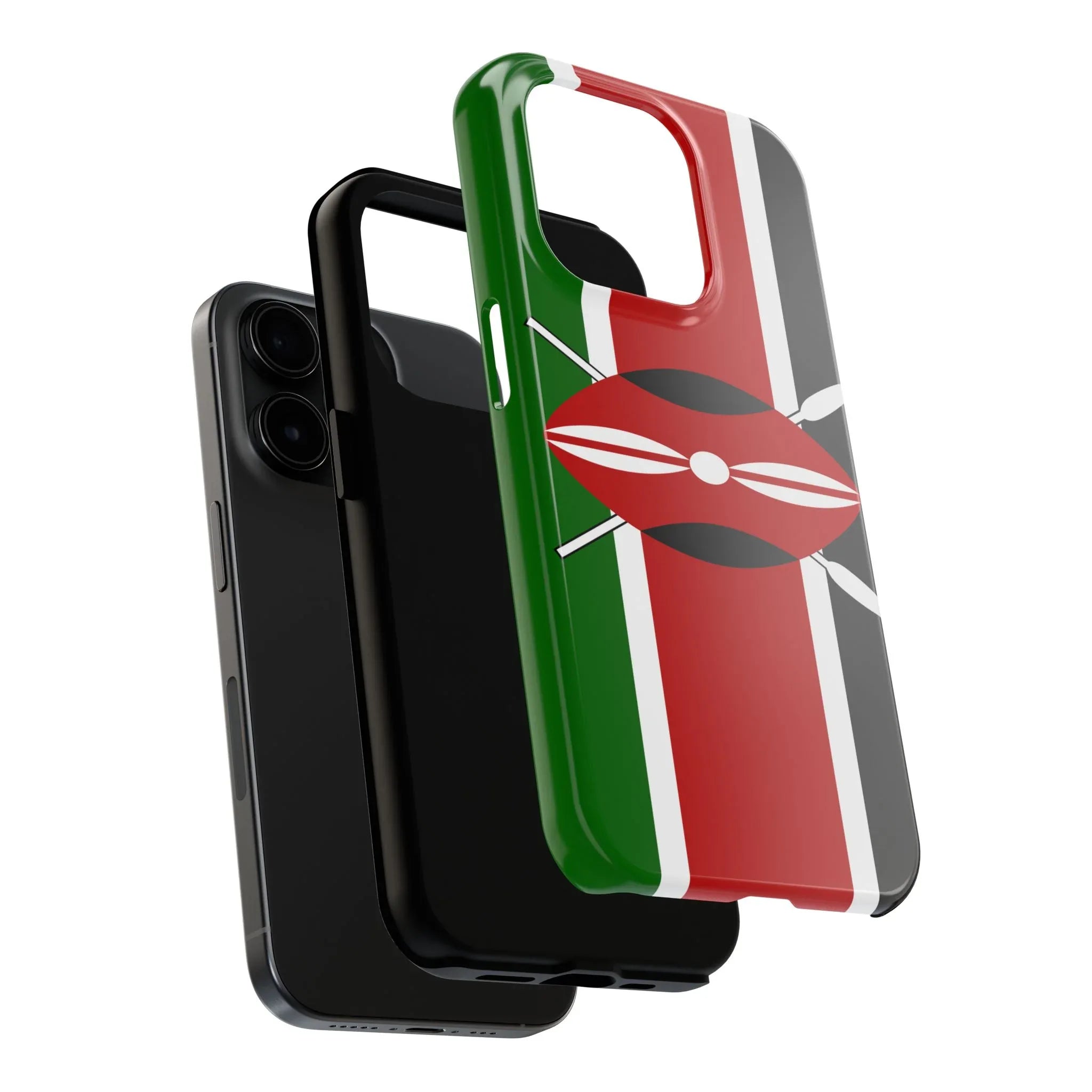 Kenya Flag Tough Phone Case — Protective Tribal Shield Design - DiwaKi