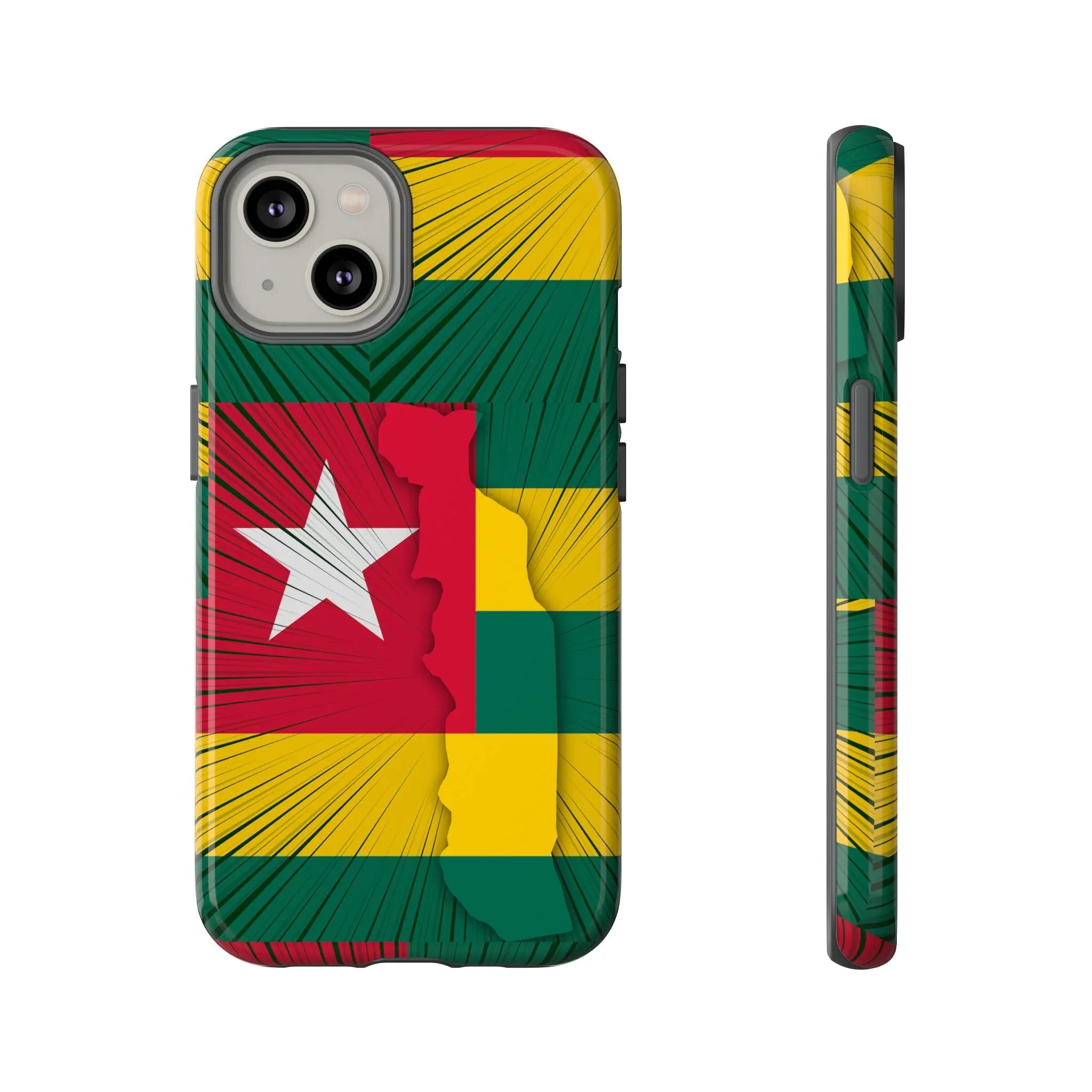 Togo Flag Tough Phone Case – Protective Stripe Design - DiwaKi