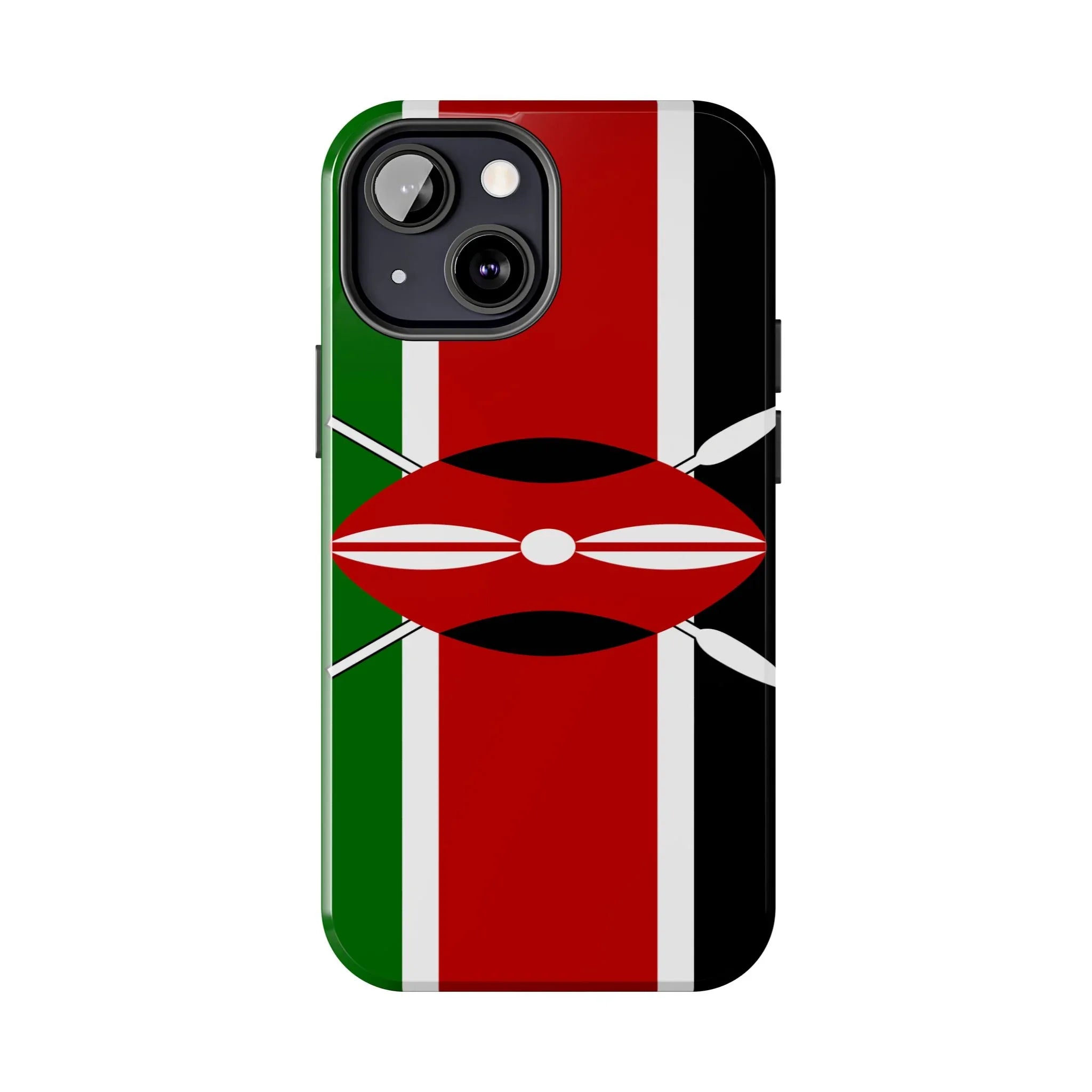 Kenya Flag Tough Phone Case — Protective Tribal Shield Design - DiwaKi