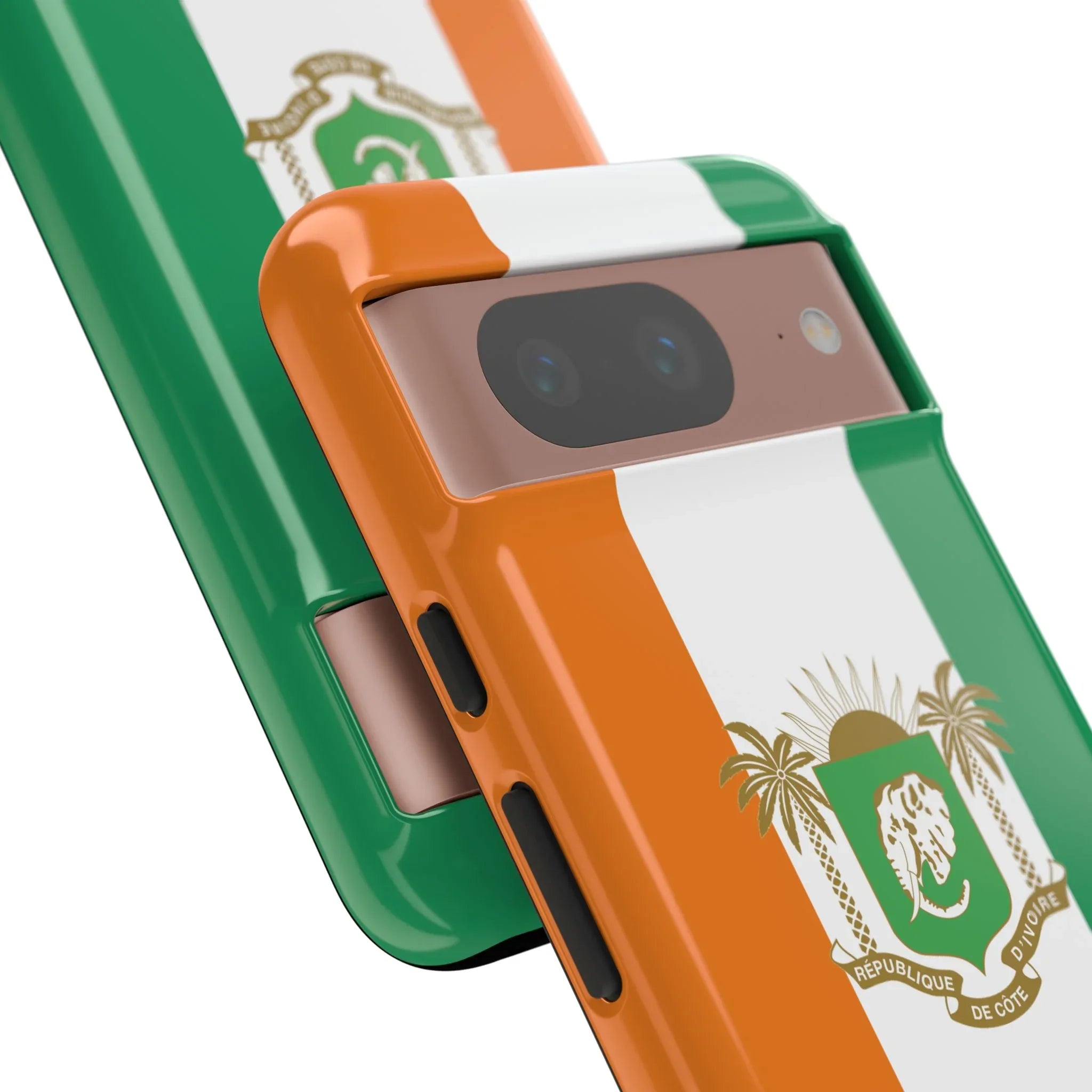 Ivory Coast Flag Tough Phone Case — Orange White Green Shield Crest - DiwaKi