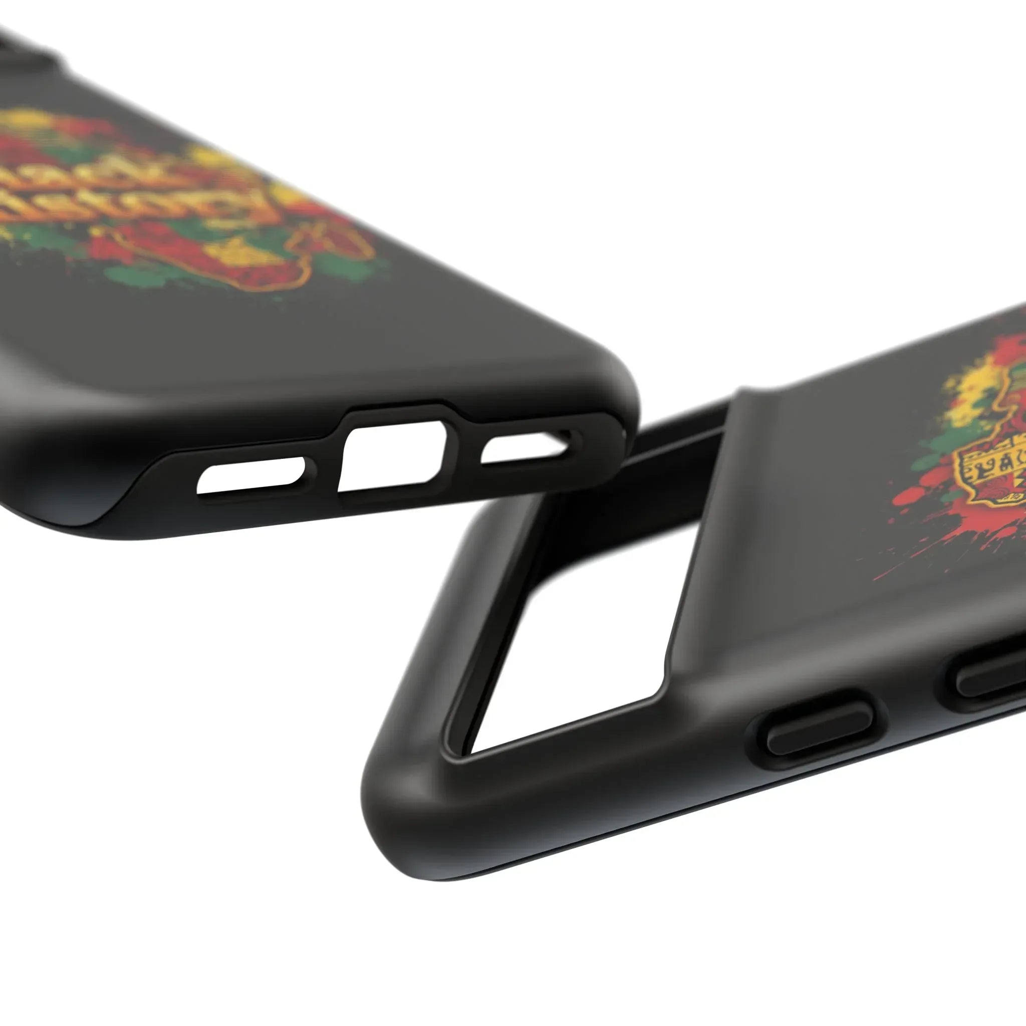 Black History Phone Case — Afrocentric Map Design, Bold Red‑Green‑Gold Splash - DiwaKi