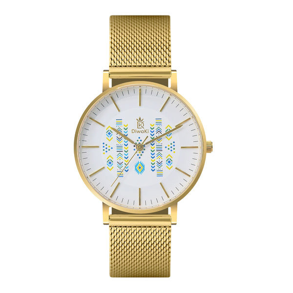 Nyota Classic African Print Mesh Watch