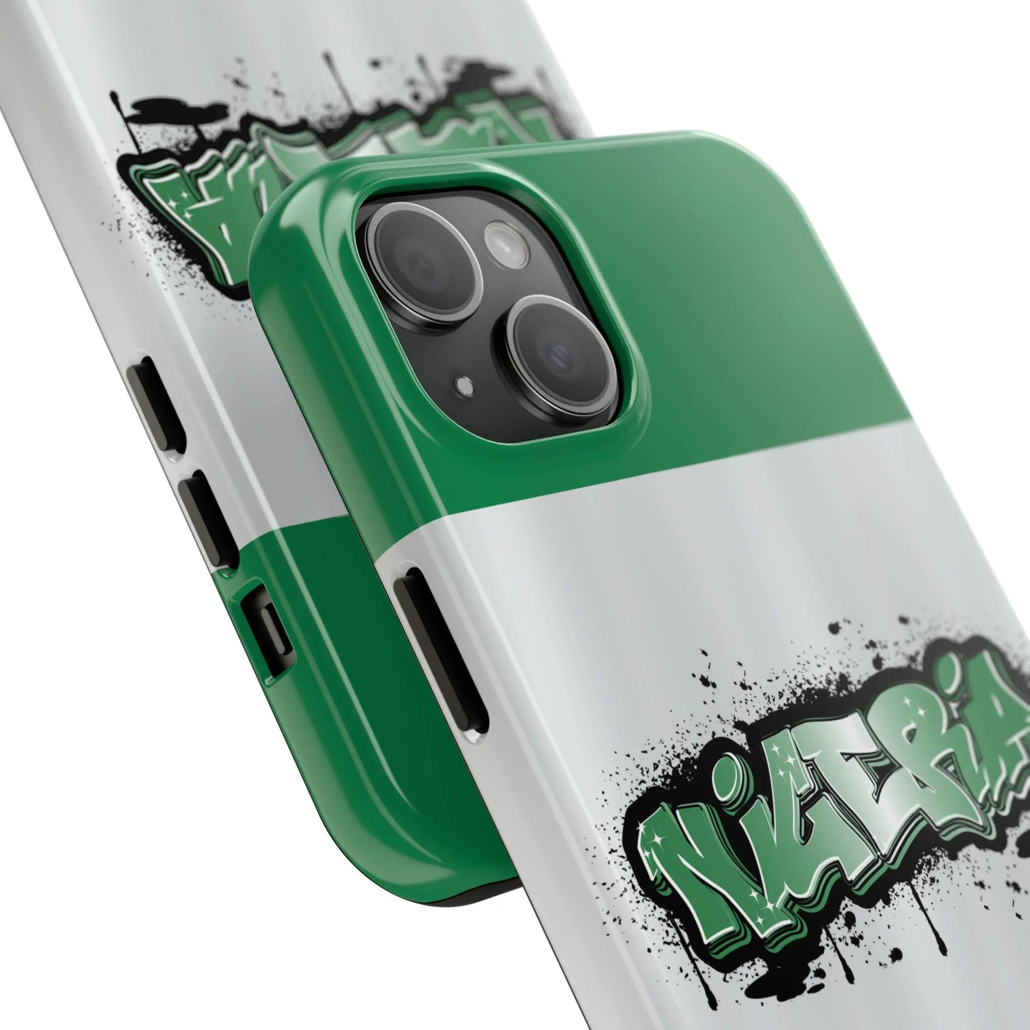 Tough Phone Case — Nigeria Flag Graffiti Design - DiwaKi