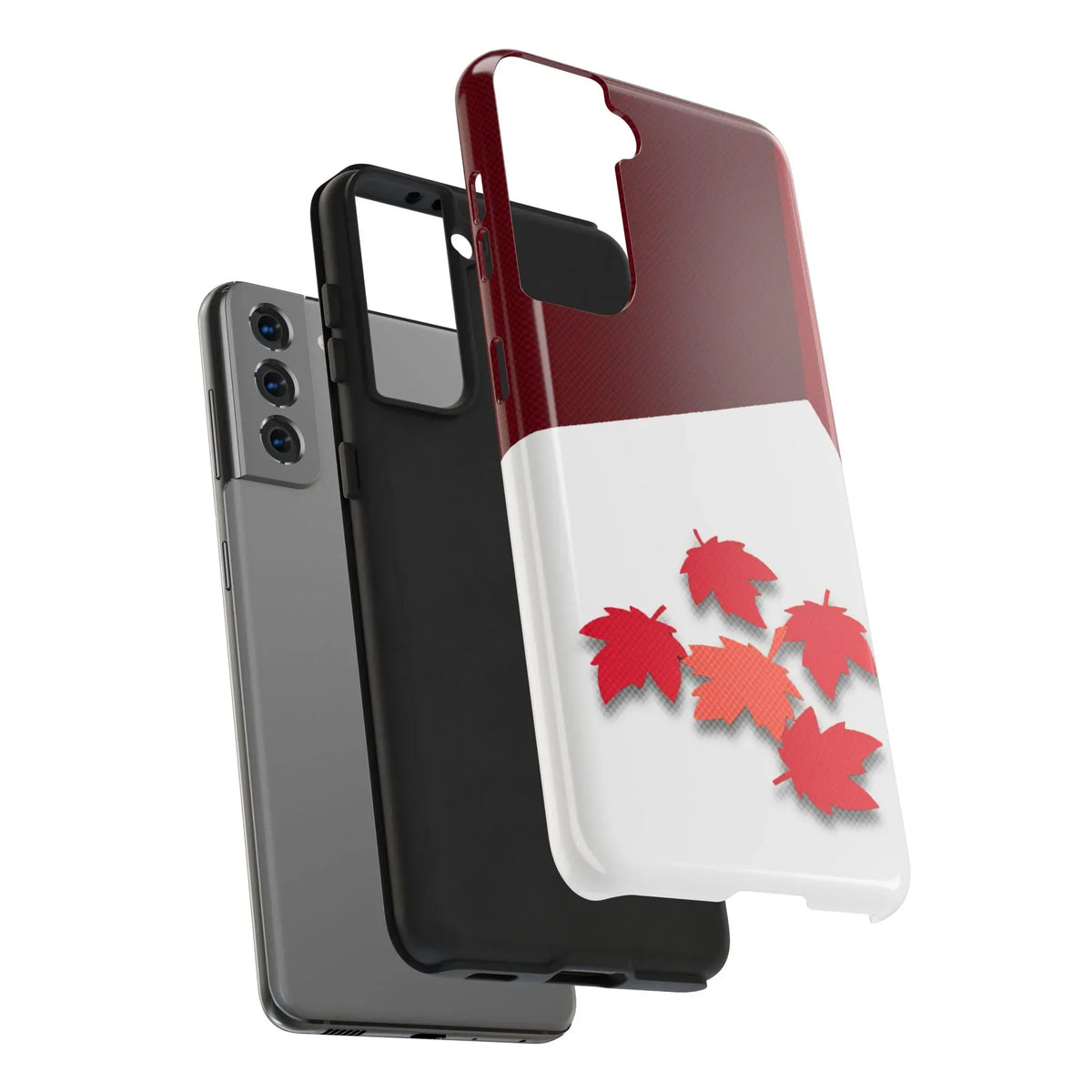 Canada Autumn Maple Tough Phone Case — Red & White Protective Fall Design - DiwaKi