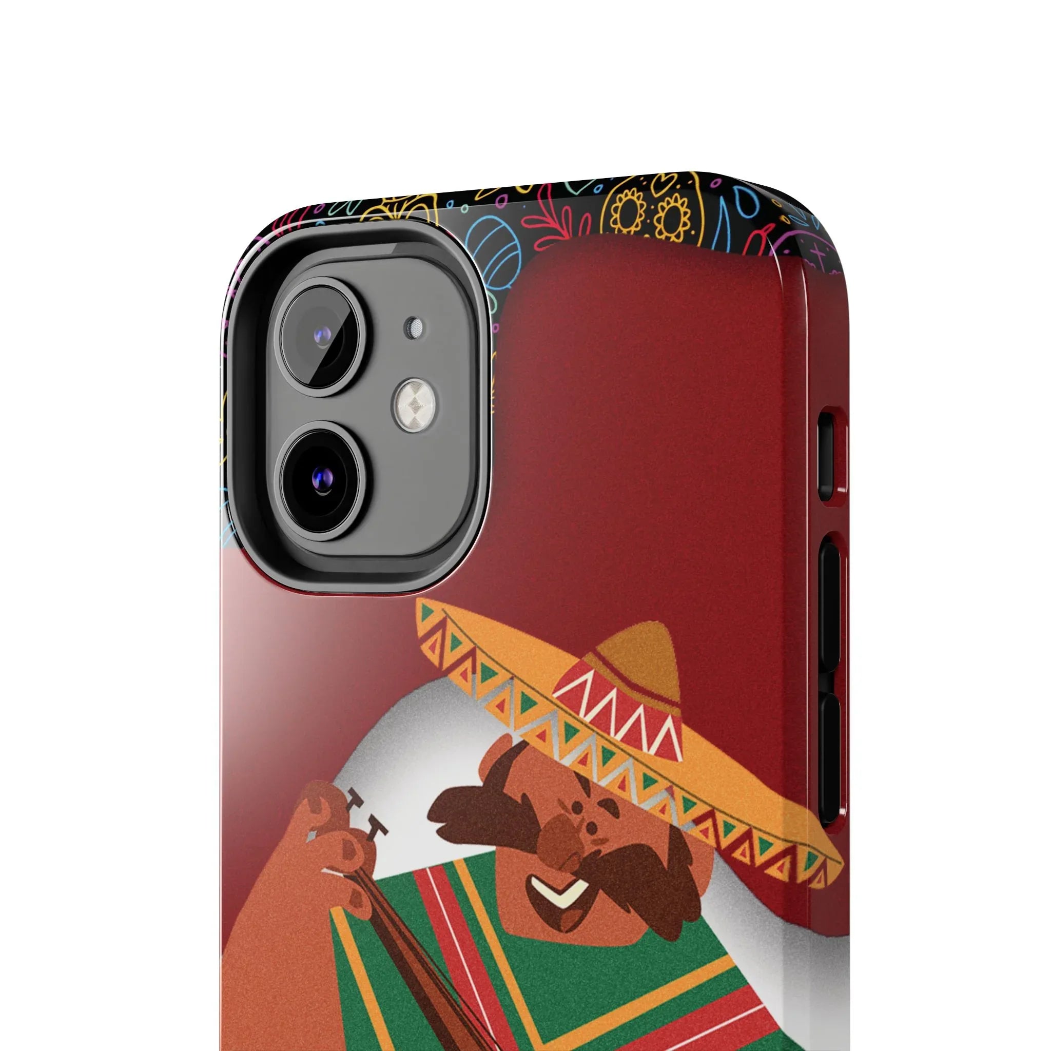 Mexico Mariachi Guitarist Tough Phone Case — Colorful Mexican Folk Art iPhone Cover - DiwaKi