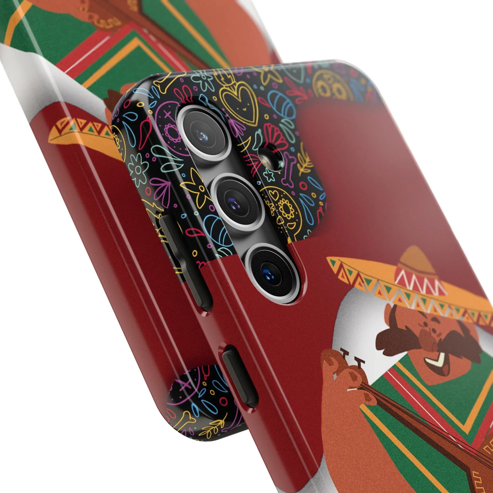 Mexico Mariachi Guitarist Tough Phone Case — Colorful Mexican Folk Art iPhone Cover - DiwaKi
