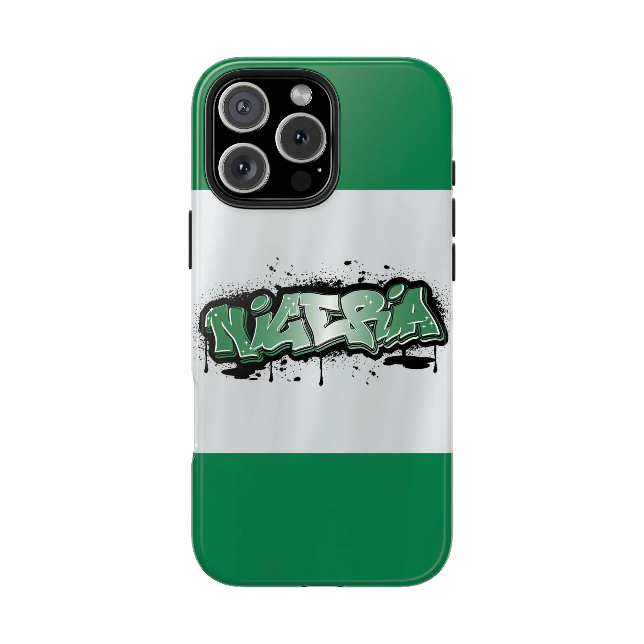Tough Phone Case — Nigeria Flag Graffiti Design - DiwaKi