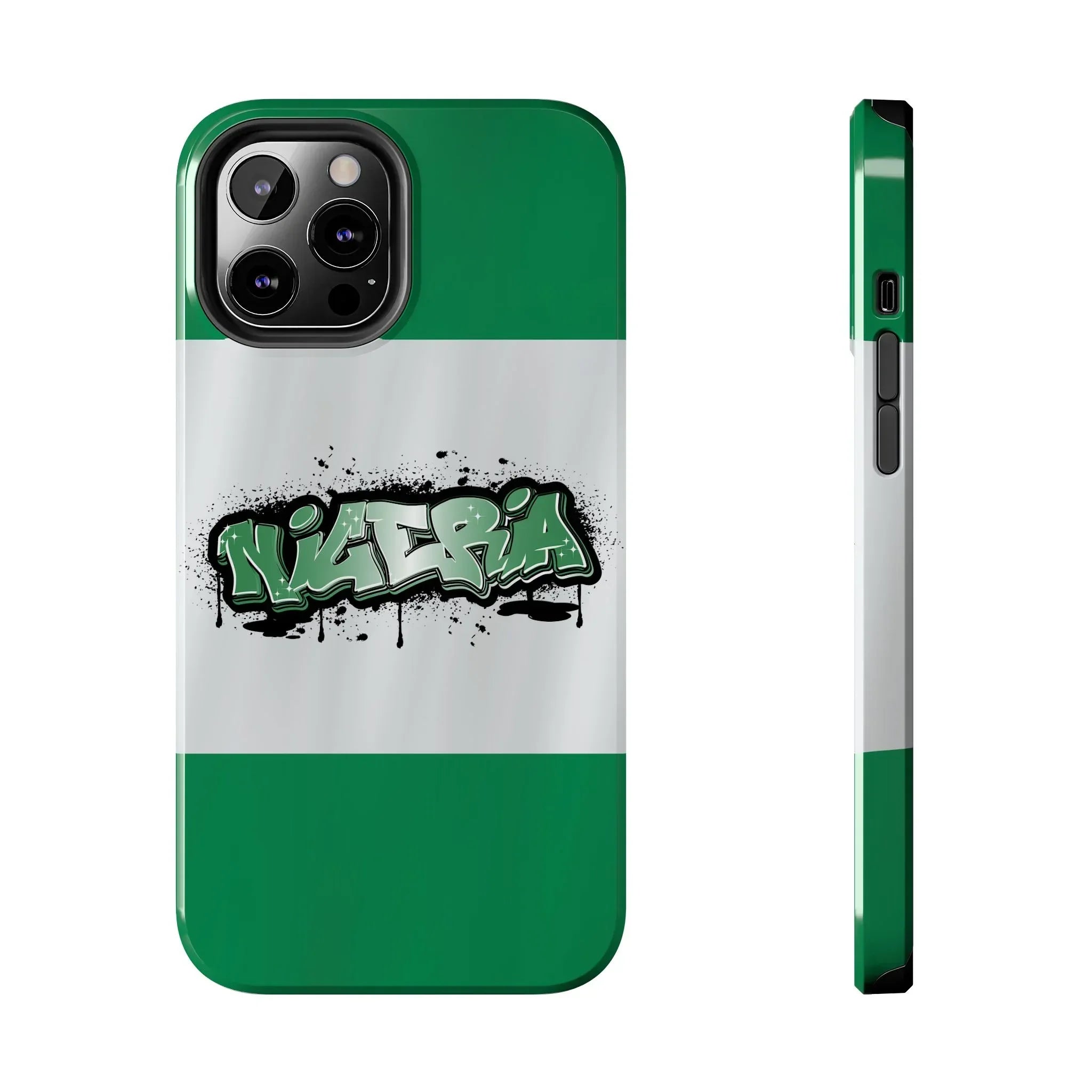 Tough Phone Case — Nigeria Flag Graffiti Design - DiwaKi