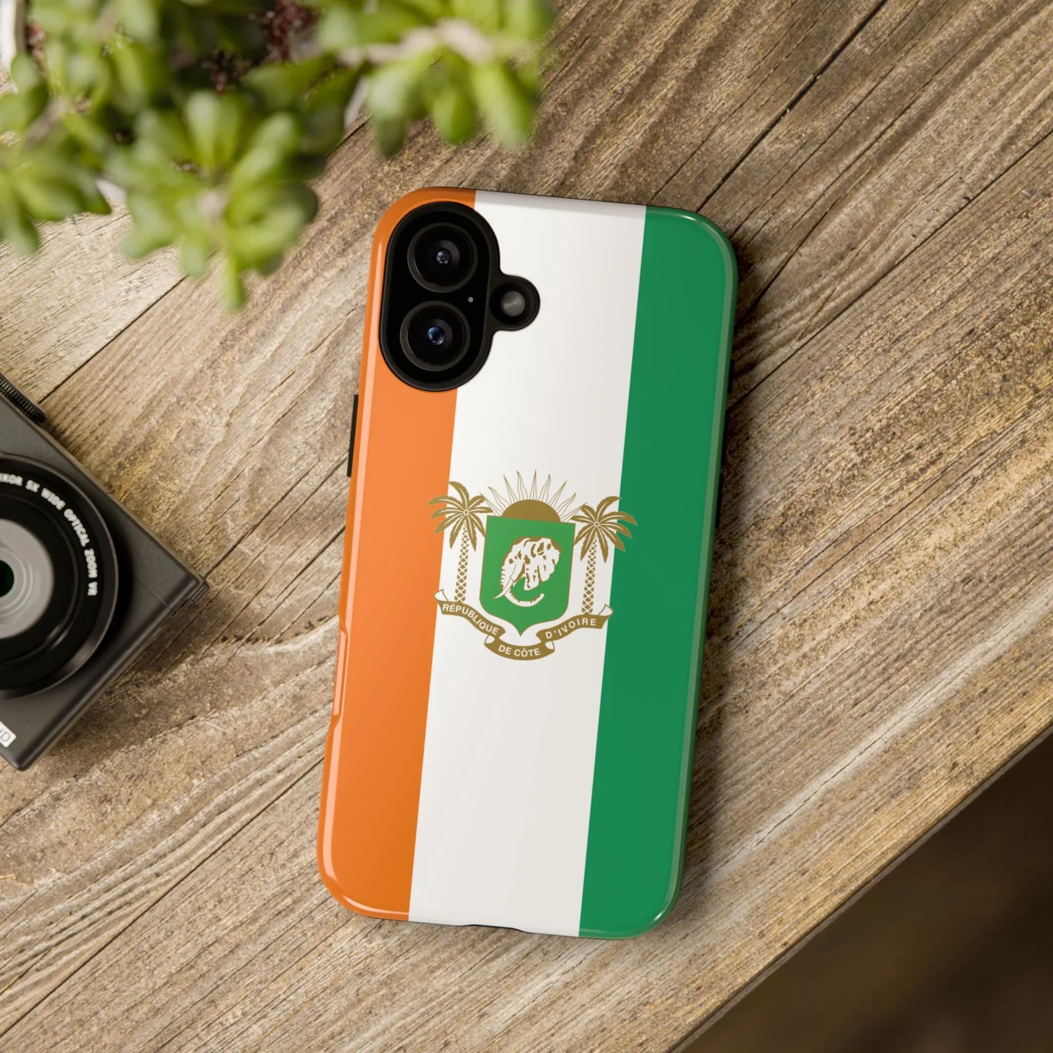 Ivory Coast Flag Tough Phone Case — Orange White Green Shield Crest - DiwaKi