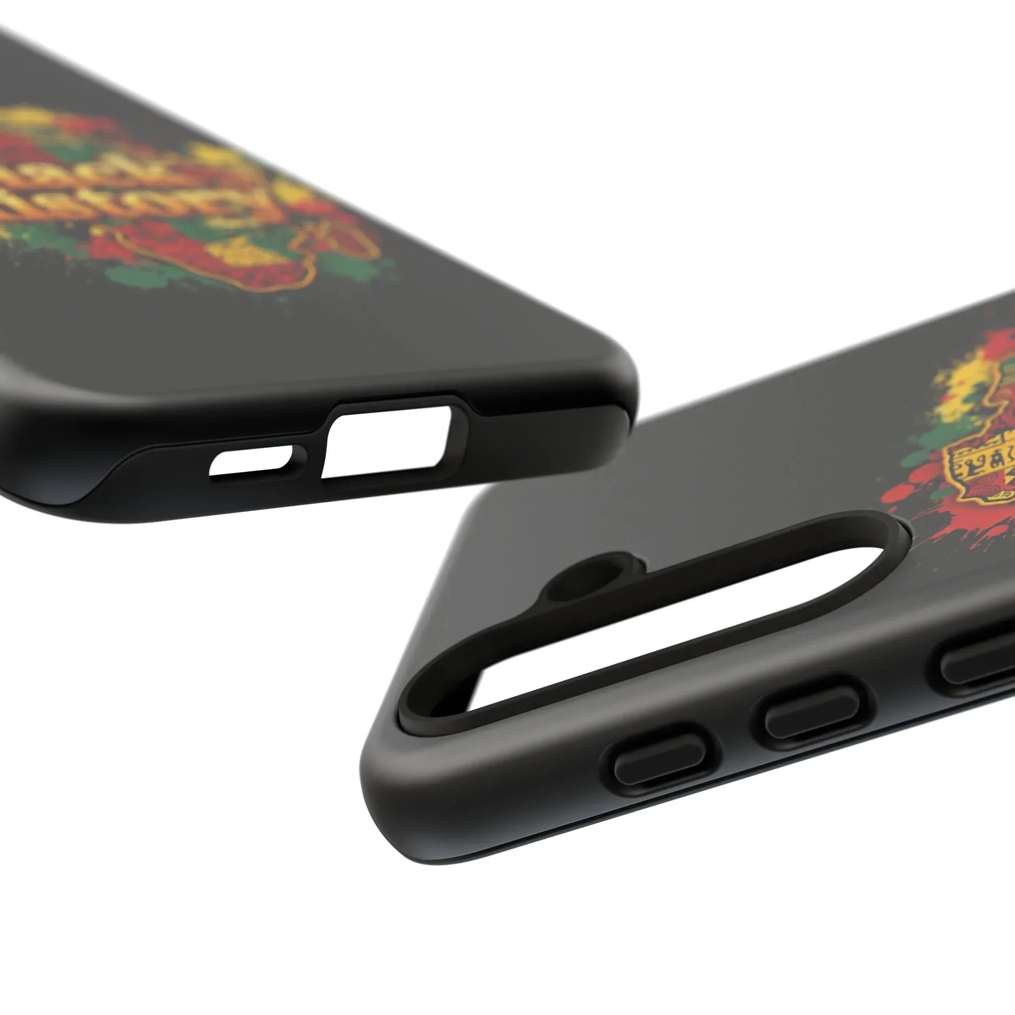 Black History Phone Case — Afrocentric Map Design, Bold Red‑Green‑Gold Splash - DiwaKi