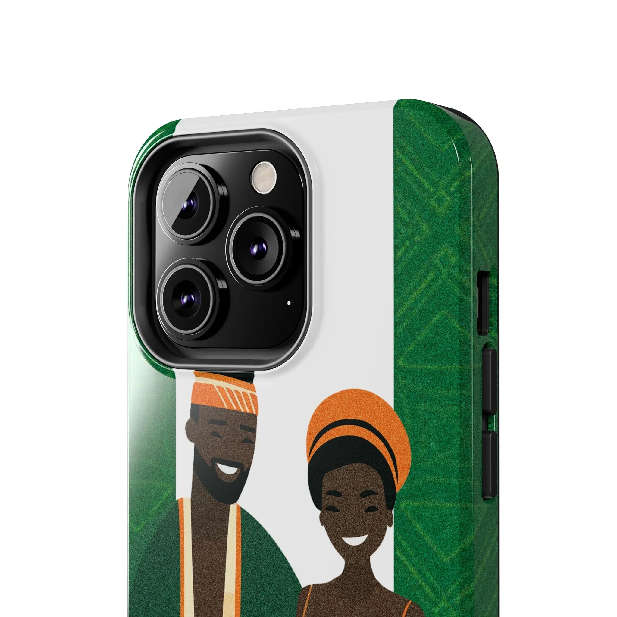 Tough Phone Case — Afrocentric Nigerian Couple Illustration, Protective Hard-Shell Phone Cover - DiwaKi