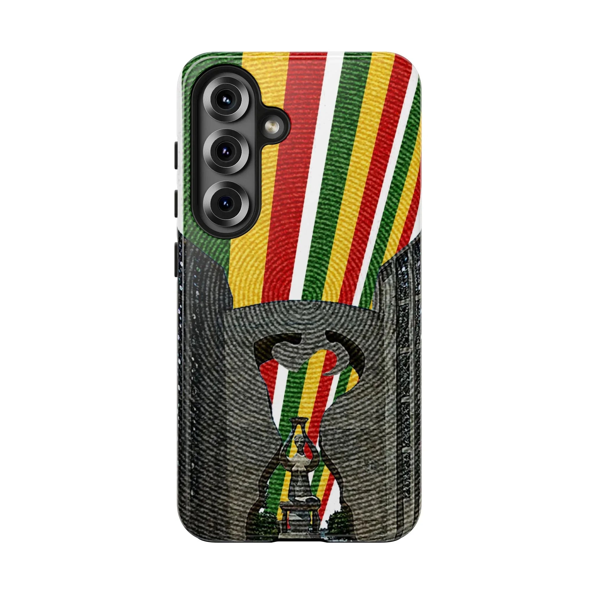 Togo Tough Phone Case — Durable Denim Look with Red Yellow Green Design - DiwaKi
