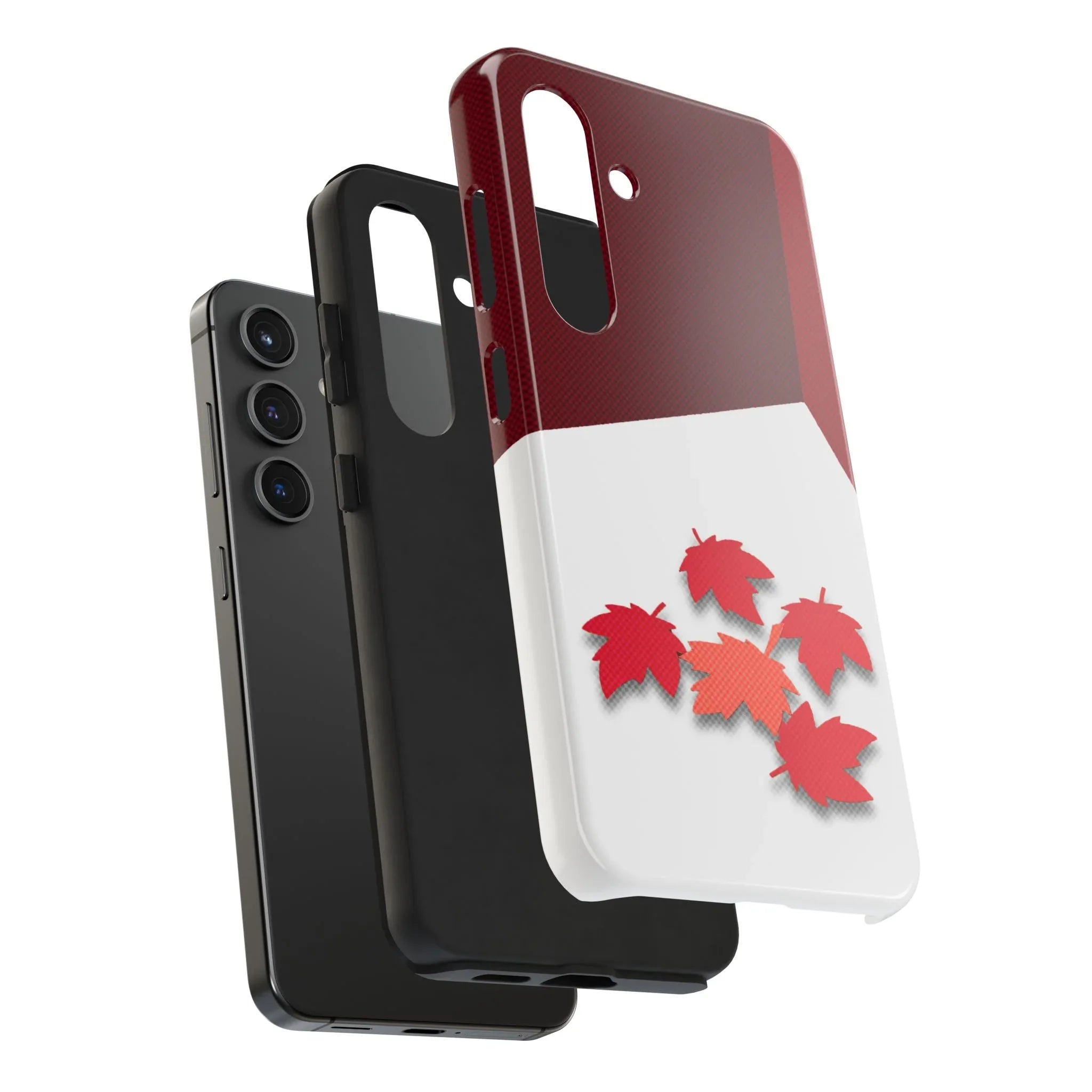 Canada Autumn Maple Tough Phone Case — Red & White Protective Fall Design - DiwaKi