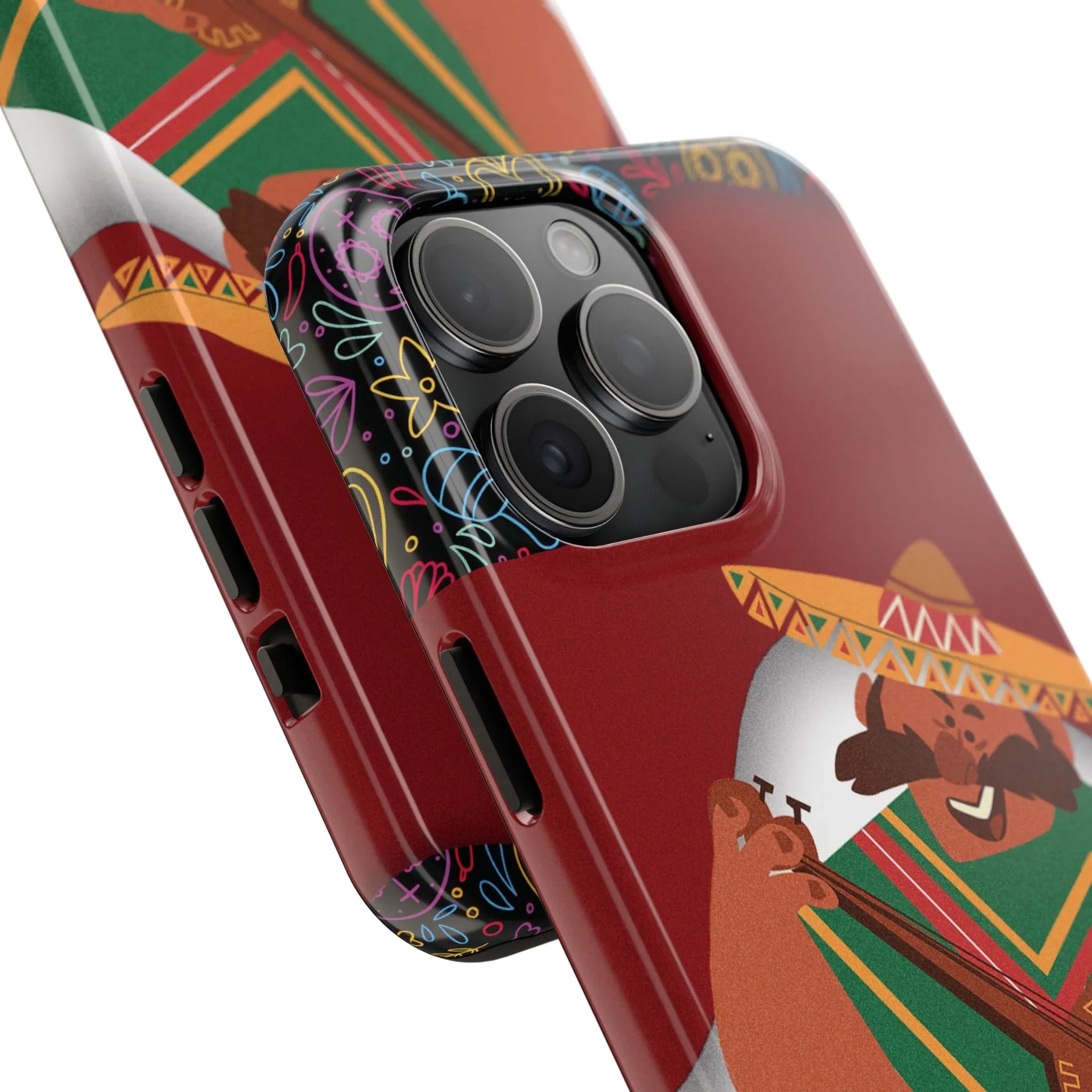Mexico Mariachi Guitarist Tough Phone Case — Colorful Mexican Folk Art iPhone Cover - DiwaKi
