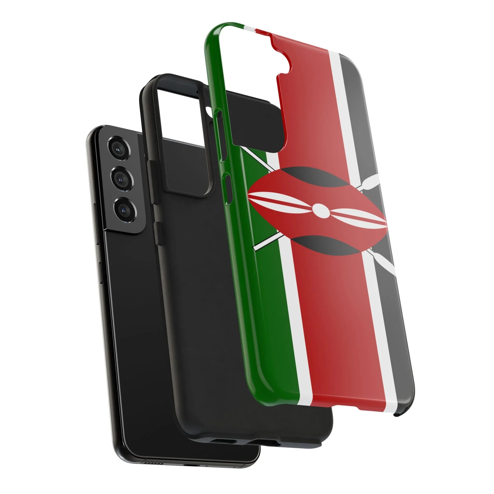 Kenya Flag Tough Phone Case — Protective Tribal Shield Design - DiwaKi