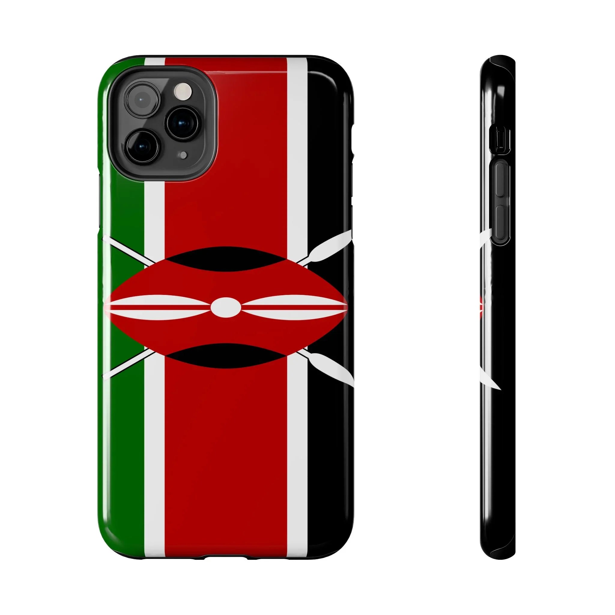 Kenya Flag Tough Phone Case — Protective Tribal Shield Design - DiwaKi