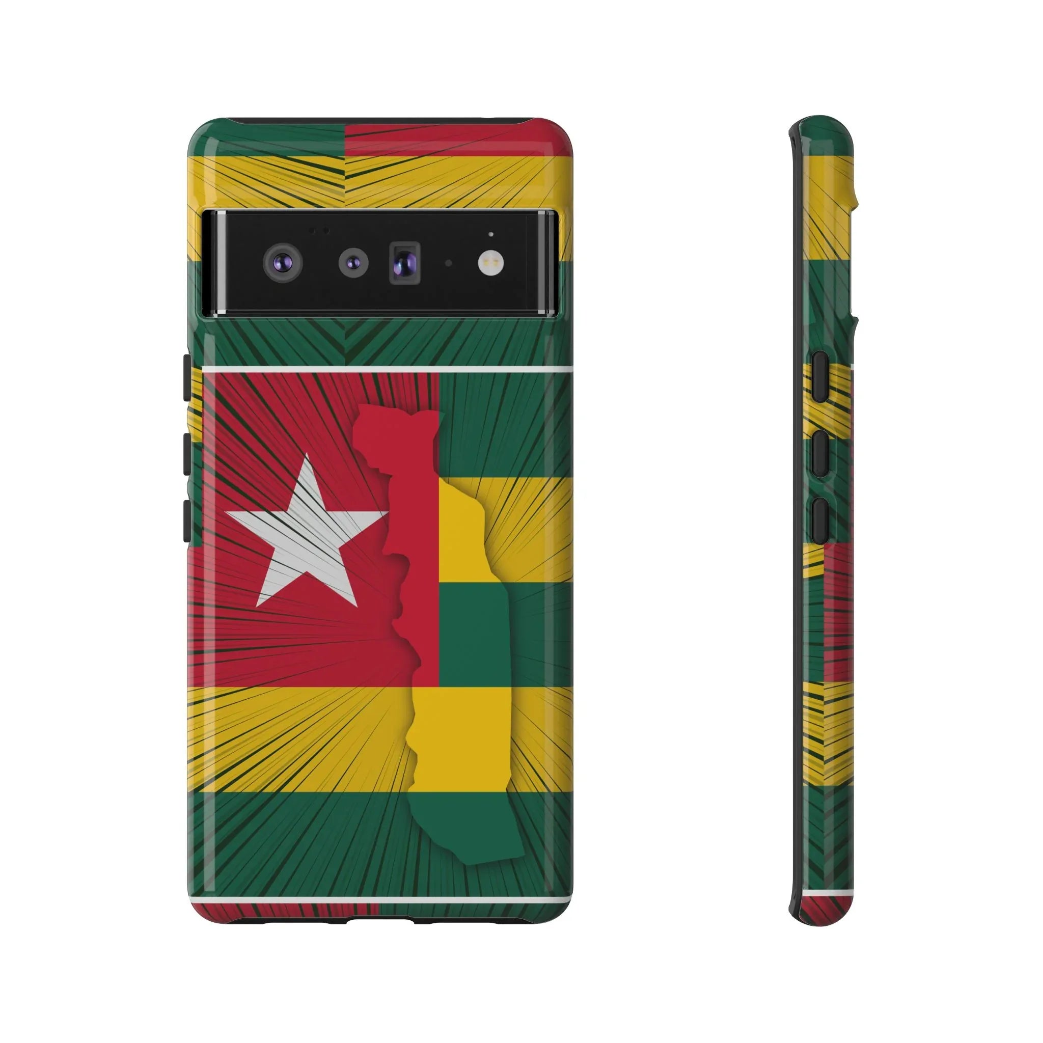 Togo Flag Tough Phone Case – Protective Stripe Design - DiwaKi