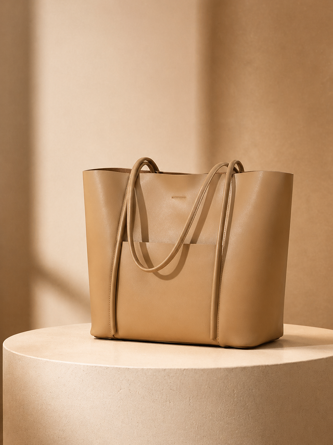 Genuine Leather Tote Bag: Elegant Work Travel Handbag, Zipper Shoulder Carry