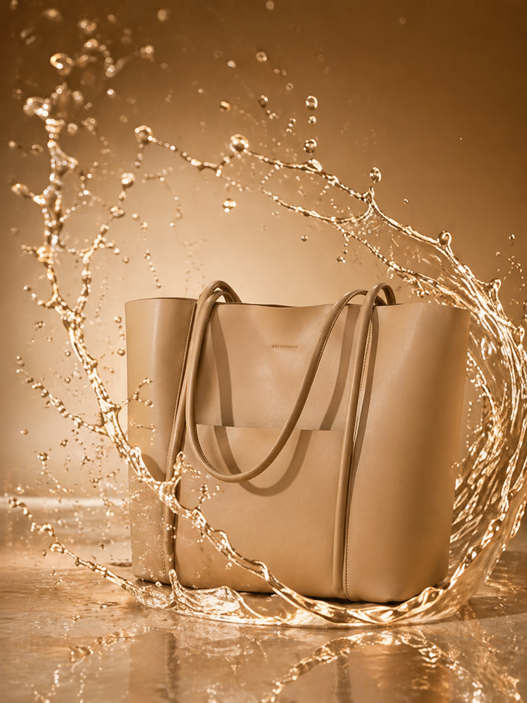 Genuine Leather Tote Bag: Elegant Work Travel Handbag, Zipper Shoulder Carry