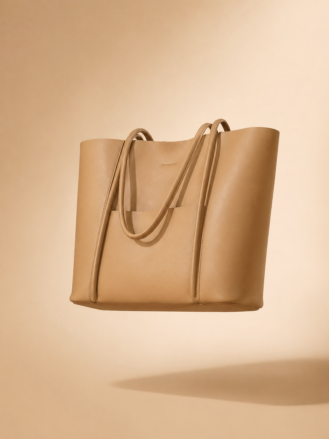 Genuine Leather Tote Bag: Elegant Work Travel Handbag, Zipper Shoulder Carry