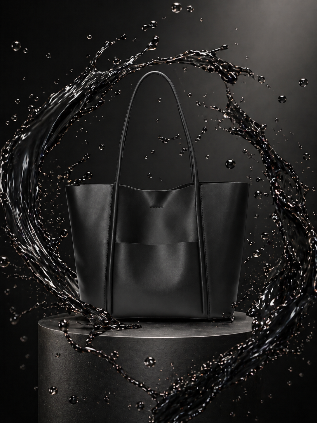 Genuine Leather Tote Bag: Elegant Work Travel Handbag, Zipper Shoulder Carry