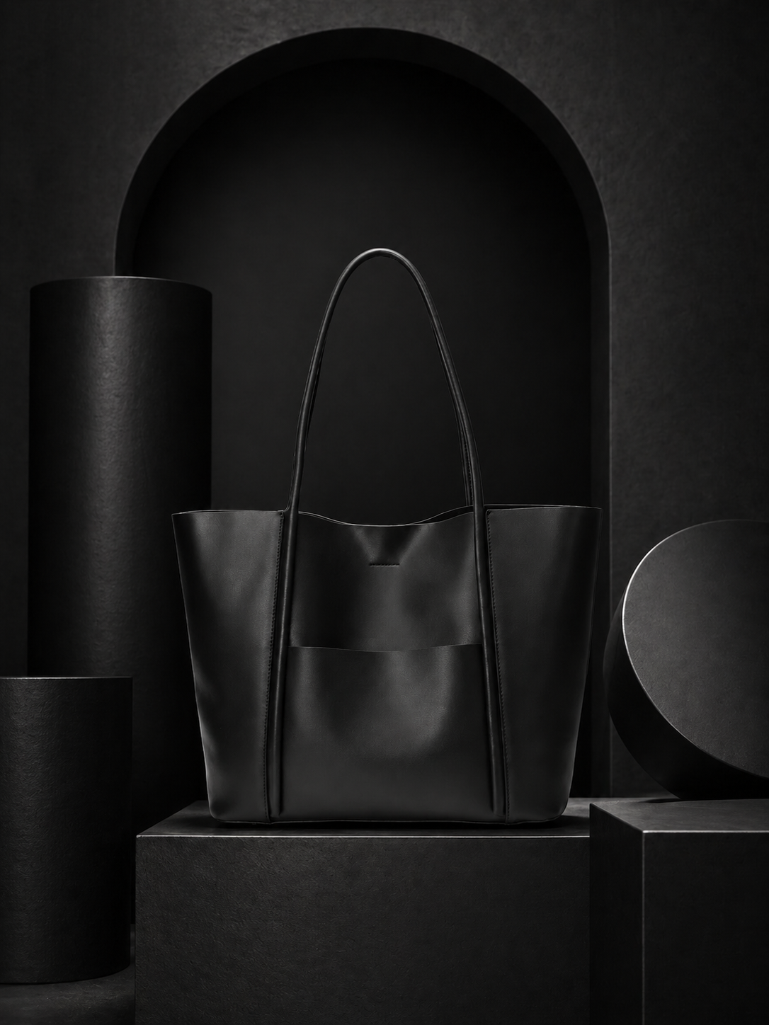 Genuine Leather Tote Bag: Elegant Work Travel Handbag, Zipper Shoulder Carry