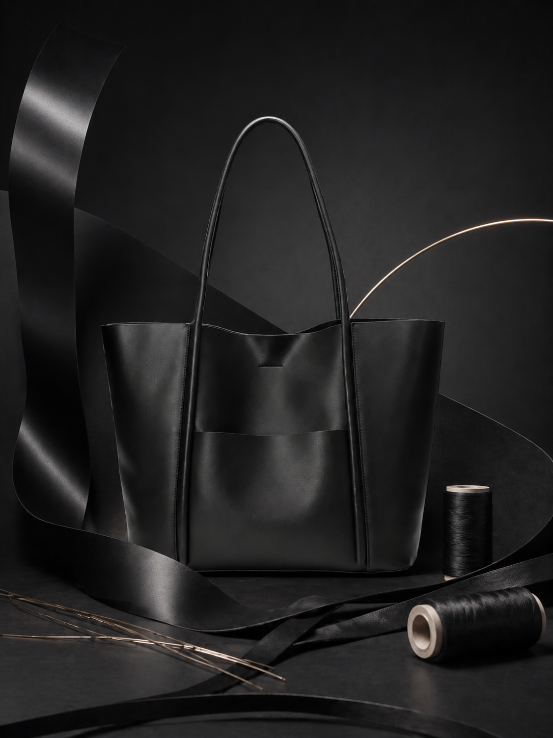 Genuine Leather Tote Bag: Elegant Work Travel Handbag, Zipper Shoulder Carry