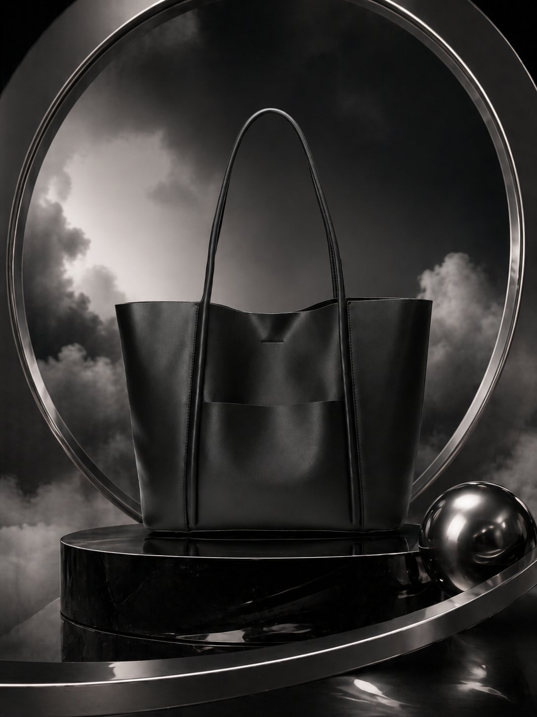 Genuine Leather Tote Bag: Elegant Work Travel Handbag, Zipper Shoulder Carry