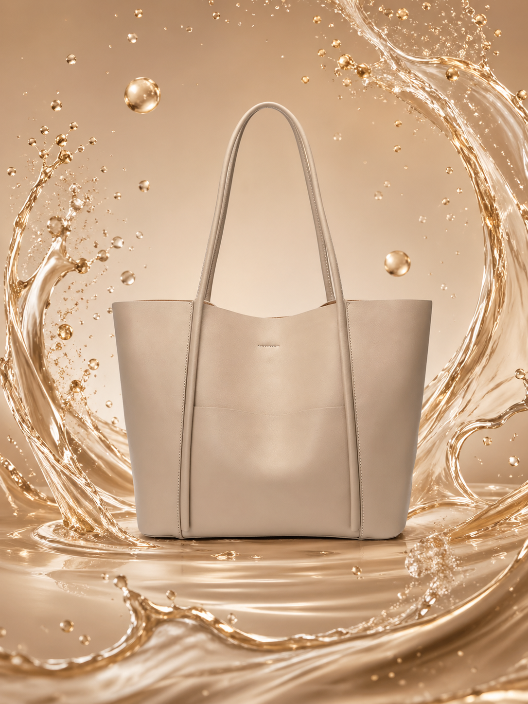 Genuine Leather Tote Bag: Elegant Work Travel Handbag, Zipper Shoulder Carry