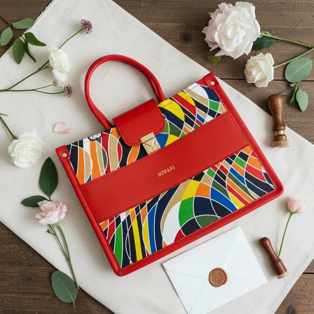 Diwaki colorful mud cloth African tote bag - DiwaKi
