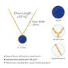 Natural Stone Disk Pendant Necklace For Women's Stainless Steel