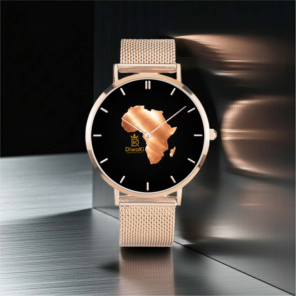 Ultra-thin Stainless Steel Africa map Quartz Watch