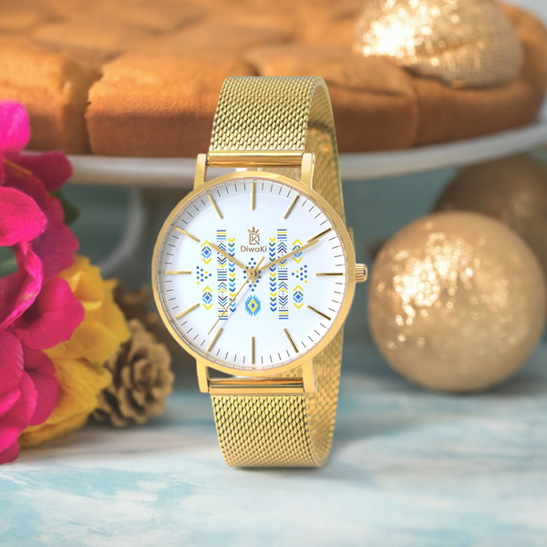 Nyota Classic African Print Mesh Watch