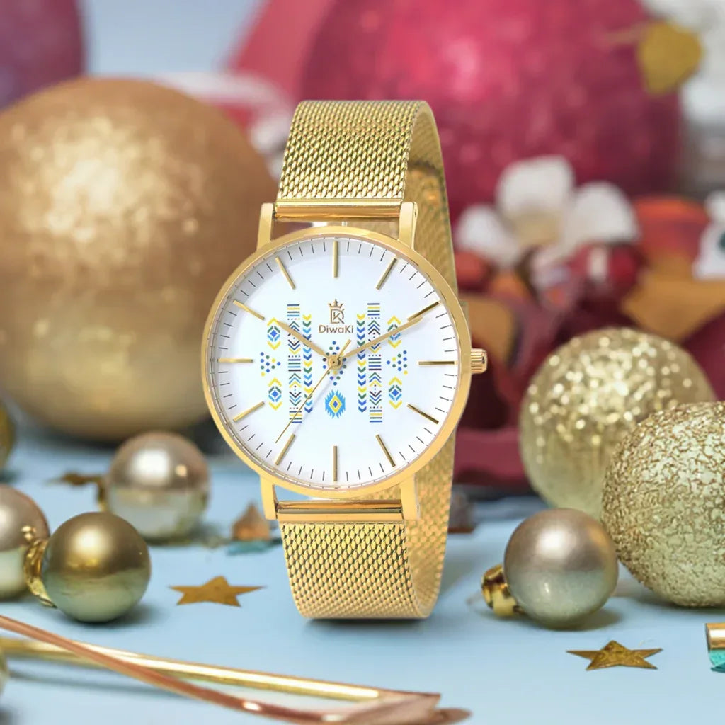 DiwaKi African Print Mesh Timepiece - DiwaKi