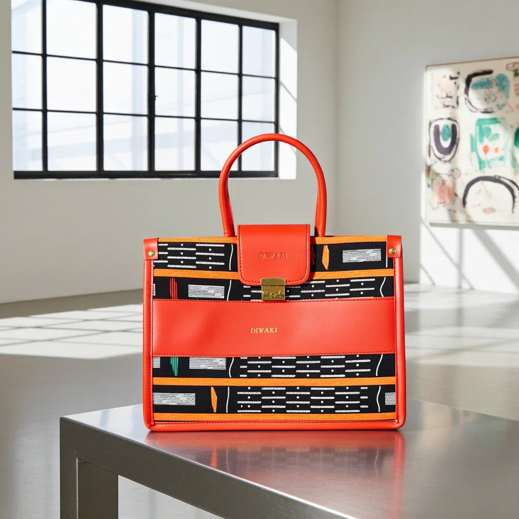 DiwaKi Kente Rouge Signature Tote - DiwaKi
