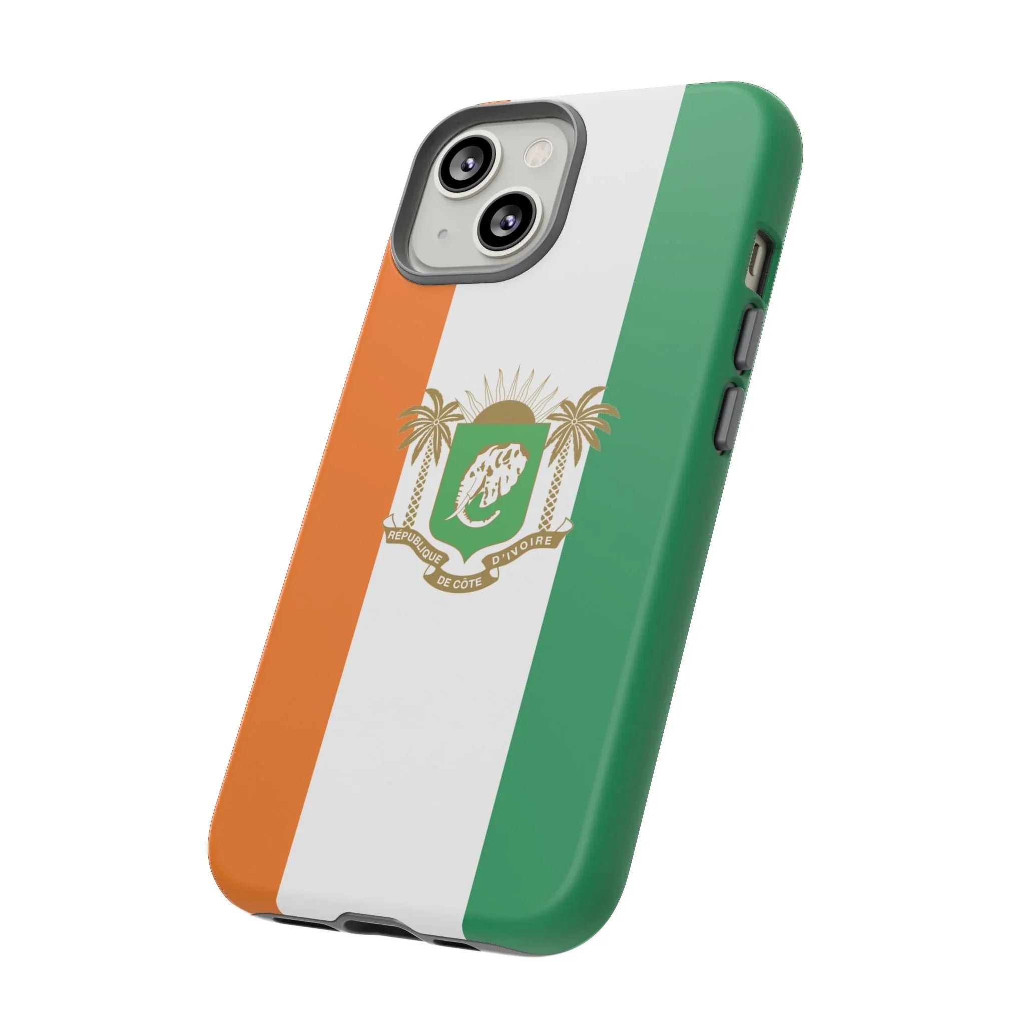 Ivory Coast Flag Tough Phone Case — Orange White Green Shield Crest - DiwaKi