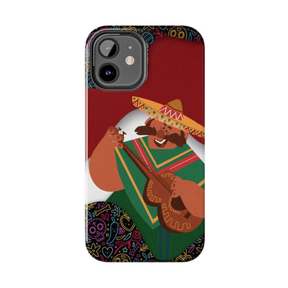 Mexico Mariachi Guitarist Tough Phone Case — Colorful Mexican Folk Art iPhone Cover - DiwaKi