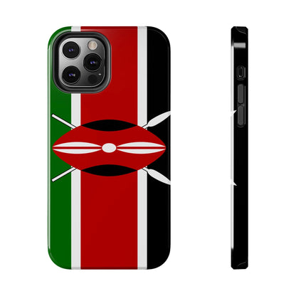 Kenya Flag Tough Phone Case — Protective Tribal Shield Design - DiwaKi