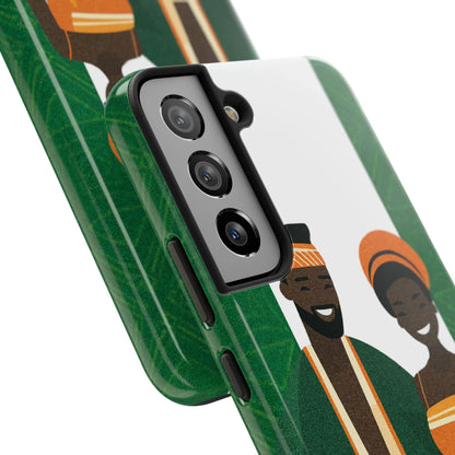 Tough Phone Case — Afrocentric Nigerian Couple Illustration, Protective Hard-Shell Phone Cover - DiwaKi