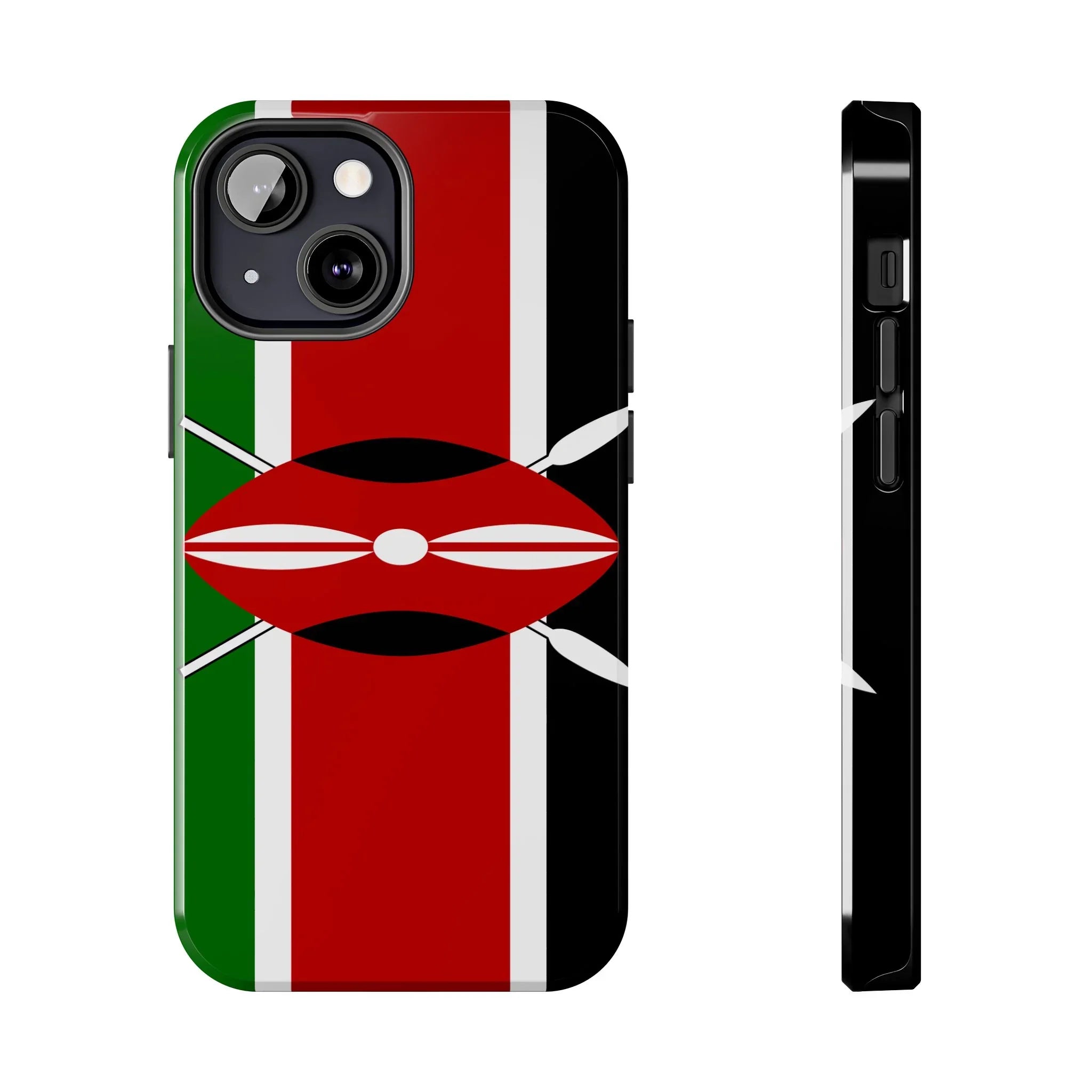 Kenya Flag Tough Phone Case — Protective Tribal Shield Design - DiwaKi