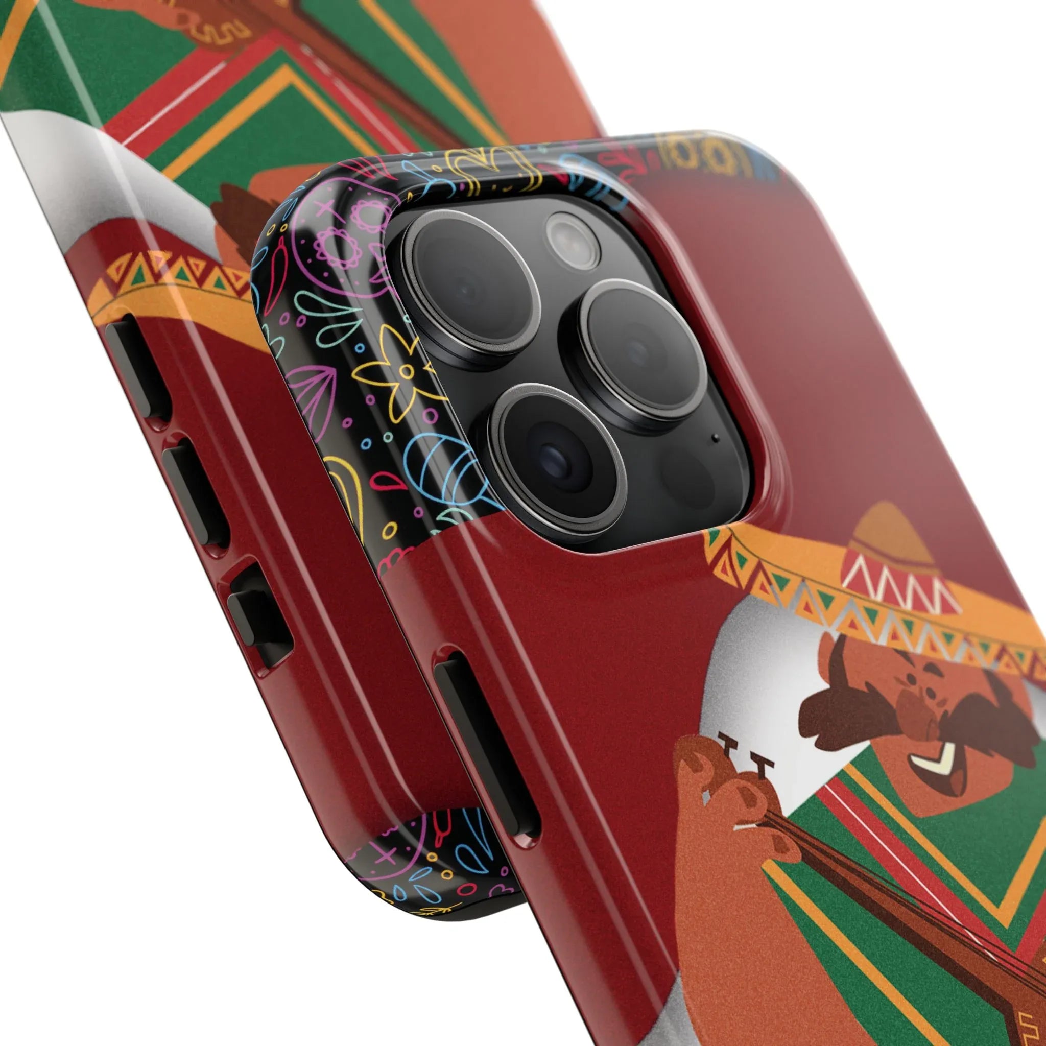 Mexico Mariachi Guitarist Tough Phone Case — Colorful Mexican Folk Art iPhone Cover - DiwaKi