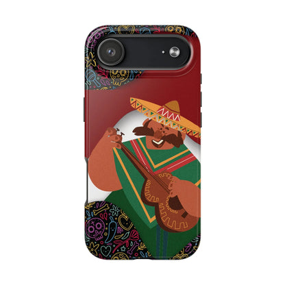Mexico Mariachi Guitarist Tough Phone Case — Colorful Mexican Folk Art iPhone Cover - DiwaKi