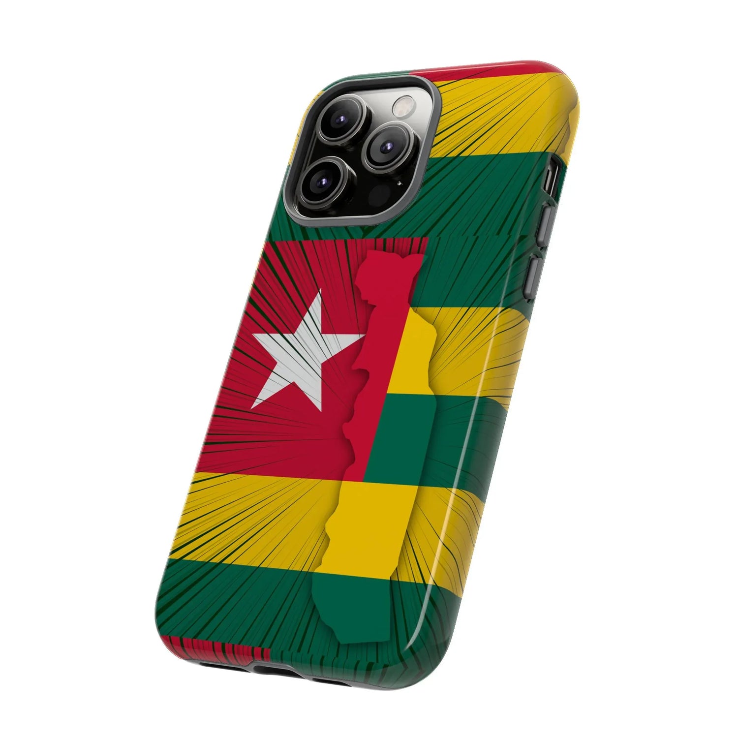 Togo Flag Tough Phone Case – Protective Stripe Design - DiwaKi