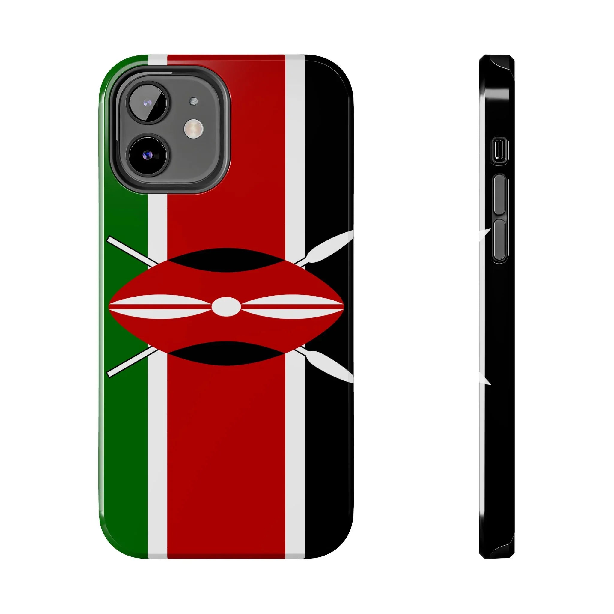 Kenya Flag Tough Phone Case — Protective Tribal Shield Design - DiwaKi