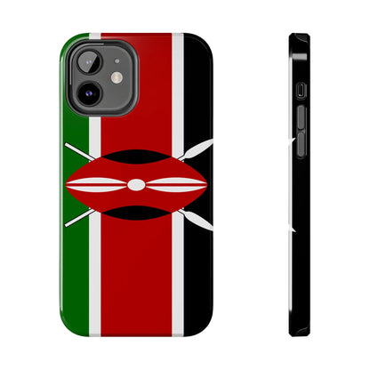 Kenya Flag Tough Phone Case — Protective Tribal Shield Design - DiwaKi