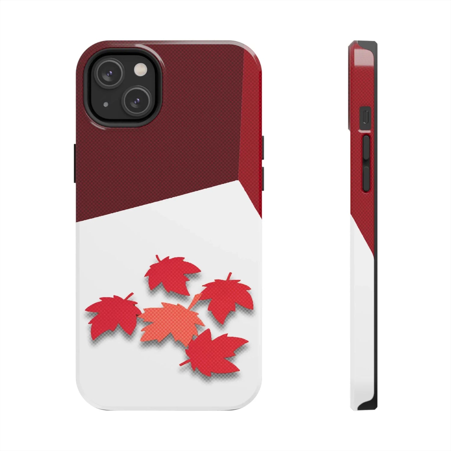 Canada Autumn Maple Tough Phone Case — Red &amp; White Protective Fall Design - DiwaKi
