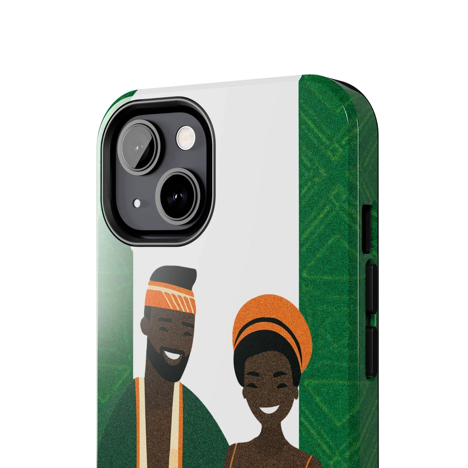 Tough Phone Case — Afrocentric Nigerian Couple Illustration, Protective Hard-Shell Phone Cover - DiwaKi