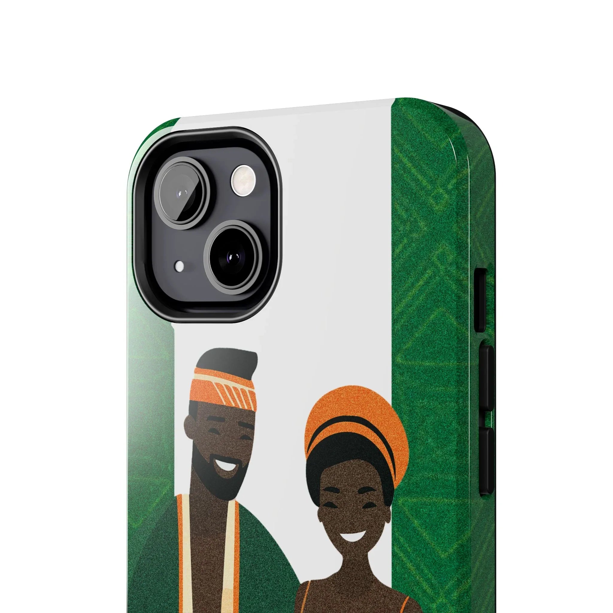 Tough Phone Case — Afrocentric Nigerian Couple Illustration, Protective Hard-Shell Phone Cover - DiwaKi
