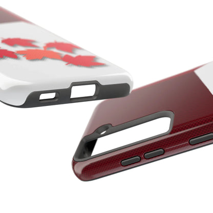 Canada Autumn Maple Tough Phone Case — Red &amp; White Protective Fall Design - DiwaKi
